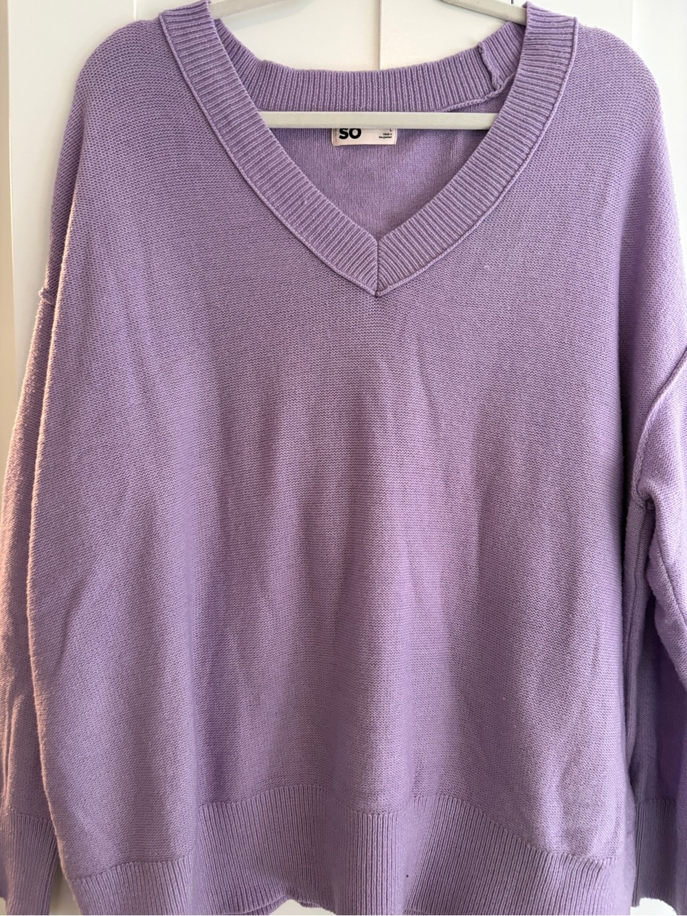 SO Lavender V-Neck Women’s Sweater